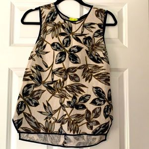 J.Crew Leaf Print Woven Tank